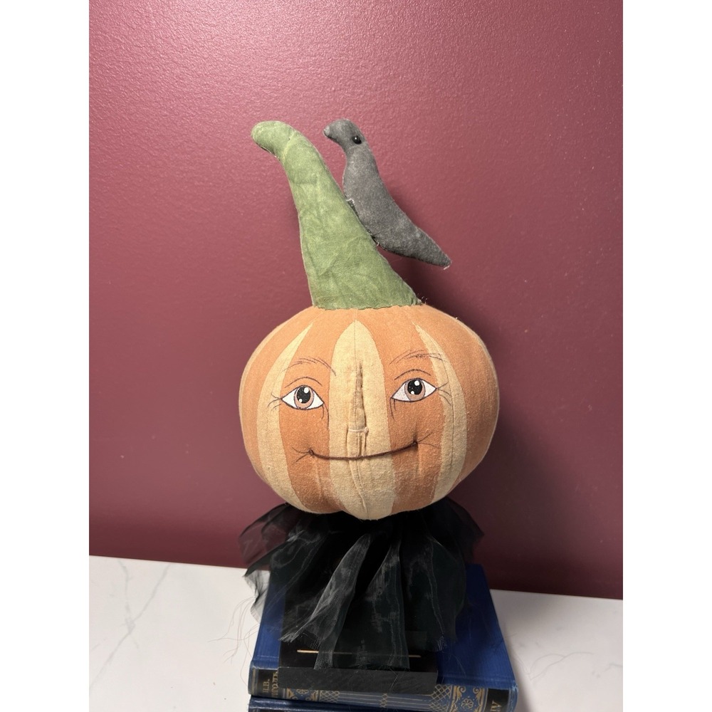 VTG Joe Spencer Gathered Traditions Pumpkin Head With Bird  Halloween